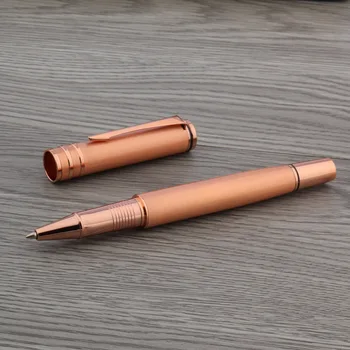 ОФИСНАЯ студенческая металлическая ручка-роллер с розово-золотой отделкой для записи