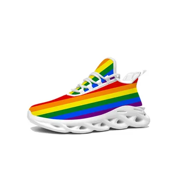 ЛГБТ ocmogic Pride радужные Кроссовки на плоской подошве, Мужские И женские Спортивные кроссовки Высокого Качества, кроссовки 