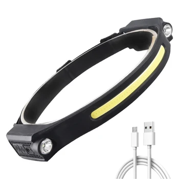 Перезаряжаемые через USB XPE COB светодиодные фары, водонепроницаемая фара с волновой индукцией 400лм для безопасной работы в ночное время на велосипеде
