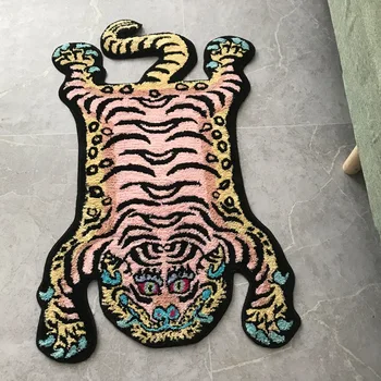 3D Тафтинговый коврик с тигром, мягкий плюшевый нескользящий впитывающий коврик для ванной, коврик для пола с хохлатыми животными, ковер для гостиной, Домашний декор, прикроватный коврик