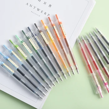 JIANWU 1шт 0,5 мм простые канцелярские принадлежности 24 цветная гелевая ручка для творчества, ручка для дневника, милая ручка среднего цвета, школьные принадлежности kawaii