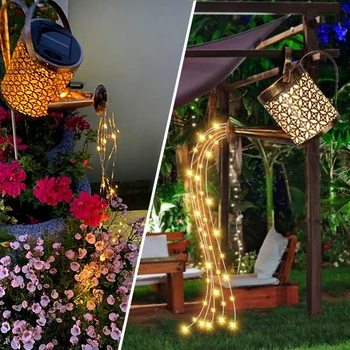 Солнечные Светодиодные фонари для лейки, Водонепроницаемый Подвесной чайник на открытом воздухе, Ретро-лампа для уличного стола, патио, газона, сада, двора