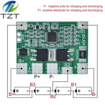 TZT BMS 4S 3,2 В 8A Плата защиты от заряда аккумулятора LiFePO4 12,8 В 14,4 В Батарейные блоки LiFePO4 PCB 20A Ограничение тока Для DIY KIT