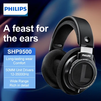 Гарнитура Gamer Earphones Проводные Наушники Philips SHP9500 для Музыкантов, Долгое время Сидящих за компьютером, Аудиофилов начального уровня