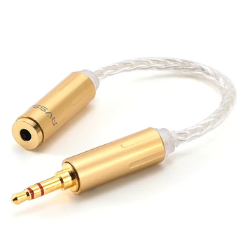 1 шт. сбалансированный кабель-адаптер из восьми нитей стерлингового серебра 3,5 мм до 2,5/4,4 мужской и женский аудио конвертер кабель для наушников HIFI