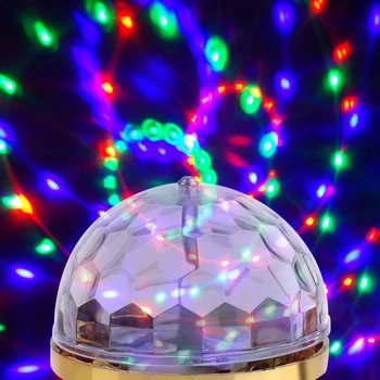 Портативный Диско-шар С эффектом освещения сцены, Лампа 6 Вт E27, RGB, Вращающийся Смешивающий светодиодный проекционный светильник, Рождественский декор в помещении