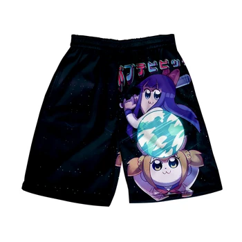 Pop Team Epic Merch /Летние женские/мужские уличные шорты с эластичной резинкой на талии, пляжные шорты Kawaii, брюки
