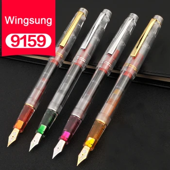 Yong Sheng 9159 Роскошная Авторучка с Зажимом цвета: Золотистый, Серебристый, 0,38 мм EF Extra Fine Nib Пластиковые Чернильные Ручки для Письма, Канцелярские Принадлежности