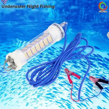588 шт. светодиоды 200 Вт, кабель 5 М, 12 В, 24 В, Подводная Лампа для привлечения рыбы, Зеленая Рыболовная приманка, светодиодный мигающий светильник, Кальмар