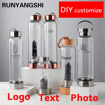Высококачественная Хрустальная бутылка для воды Runyangshi, Индивидуальный Логотип, Изображение, Текст, Посуда для Напитков, Креативный Подарок