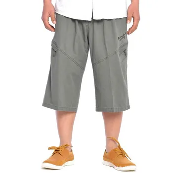 Мужские летние повседневные шорты из хлопка Длиной до икр, Свободные мужские шорты-карго, Большие размеры, Широкие шорты XL-6XL