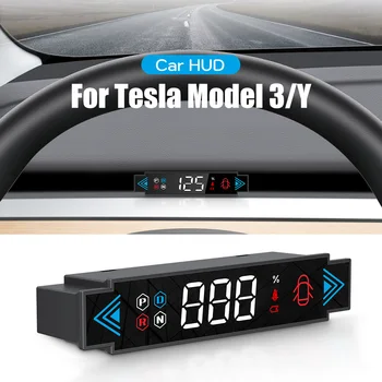 Для Tesla Модель 3/Y 2019-2023 HUD Мини Скрытый Головной Дисплей Встроенный Дизайн ЖК-дисплей HD Спидометр Простая Установка