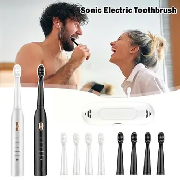 Ультразвуковая электрическая зубная щетка перезаряжаемая, Таймер для мытья зубов, щетка для взрослых, электронные щетки, отбеливающая щетка C2C0