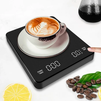 электронные кухонные весы для пищевых продуктов Весом 3 кг Встроенный автоматический таймер для разливки эспрессо Многофункциональные умные цифровые ручные весы для капельного приготовления кофе