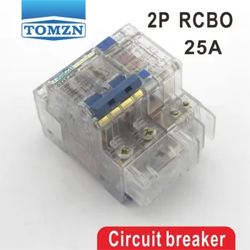 Прозрачный автоматический выключатель остаточного тока DZ47LE 2P 25A 230 В ~ 50 Гц/60 Гц с защитой от перегрузки по току и утечки RCBO