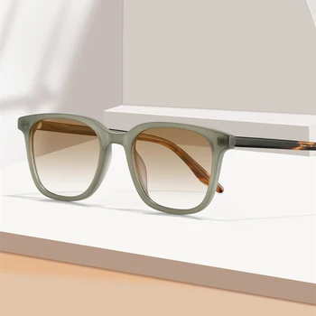 Модные Квадратные солнцезащитные очки с градиентом для мужчин, женские солнцезащитные очки UV400, высококачественные солнцезащитные очки в ацетатной оправе для улицы