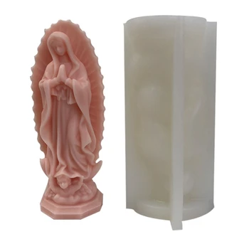 Силиконовая форма для Статуи Санта-Марии, Красивые Ароматические свечи, формы из смолы, 3D Молитва, Прямая доставка