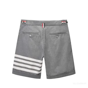 Летние мужские деловые шорты из чистого хлопка, Костюм с боковыми ткаными широкими Свободными повседневными пятиточечными брюками