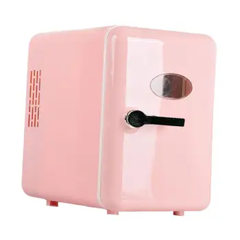 Мини-холодильник 6Л Подключаемый Розовый Автомобильный Холодильник Портативный Холодильник для Автомобиля Мини-Холодильник для Продуктов Питания Косметики Закусок Напитков Спальни