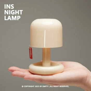 Мини-настольный ночник на закате, Креативный USB Перезаряжаемый светодиодный ночник в грибном стиле для кофейни, домашнего декора, спальни