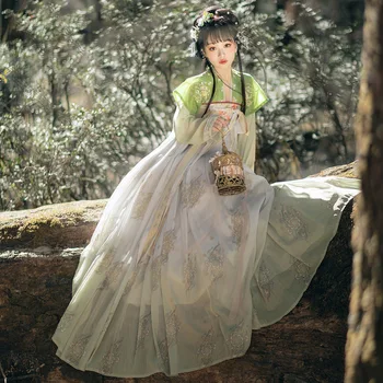 Женская древнекитайская традиционная одежда Hanfu, сценический костюм Принцессы Династии Тан, Одежда для восточных танцев
