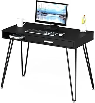 Офисный Компьютерный стол на шпильке с выдвижным ящиком, черный