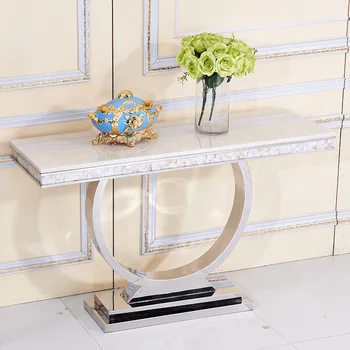 консольный стол из нержавеющей стали белого мрамора во французском стиле