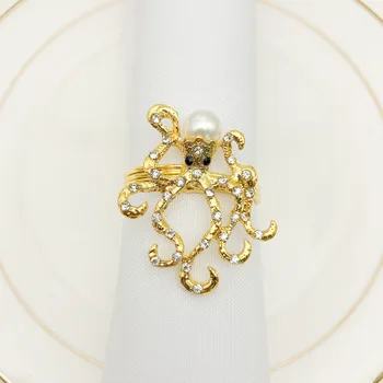 24 шт. новый гостиничный столик креативный осьминог вода бриллиантовое кольцо для салфеток кольцо для салфеток кольцо для салфеток