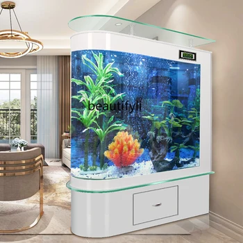 U-Образный аквариум для рыб На полу в гостиной С Большим Экологическим изменением Воды, Небольшая Перегородка Для Входа 1,5 М
