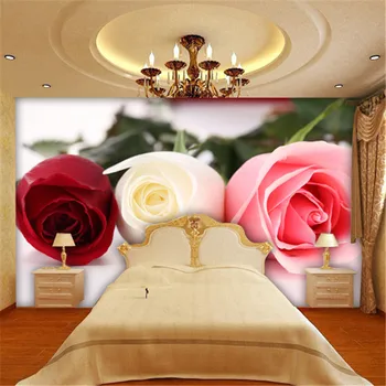 beibehang ТВ фон, обои, современные романтические розы, роспись гостиной, ресторан, стереоскопическая видеостена, 3D обои
