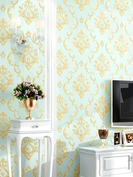 рулон блестящих дамасских обоев для домашнего декора papel de parede 3d ТВ фон обои для спальни для гостиной обустройство дома